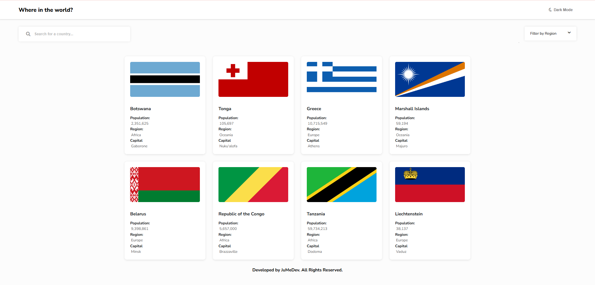 Countries Visualizer - REST countries API
